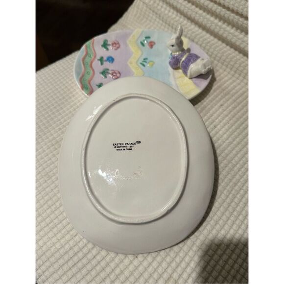 Set of 2 ceramic easter egg plates - Picture 6 of 7